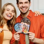 Personalizado Better Together Pareja Placa de madera en forma de corazón con nombres Decoración de escritorio Aniversario San Valentín Regalo para pareja