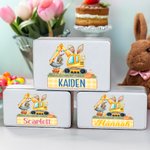 Boîte à biscuits en métal de qualité alimentaire avec nom Cadeau de Pâques pour la famille et les amis