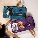 Portafoglio in pelle PU personalizzato in stile vintage con 1-3 animali e nomi con scomparti multipli regalo di viaggio per amanti degli animali
