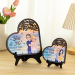 Personalizado Better Together Pareja Placa de madera en forma de corazón con nombres Decoración de escritorio Aniversario San Valentín Regalo para pareja