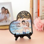 Personalizado Better Together Pareja Placa de madera en forma de corazón con nombres Decoración de escritorio Aniversario San Valentín Regalo para pareja