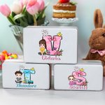 Boîte à biscuits personnalisée avec nom pour Pâques Cadeau d'anniversaire pour les enfants