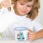 Personalisierte Cartoon-Charakter Hase Küken Bow Initial 12oz Emaille Becher mit Namen Ostern Party Geschenk für Kinder