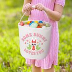 Personalisierte niedliche Herz Hase Ostereier Korb mit Namen Ostern Party Geburtstag Geschenk für Kinder