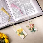 Marca páginas acrílico personalizado con nombre, fecha y borla Cumpleaños Aniversario Regalo de lectura para bibliotecaria amante de los libros