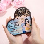 Personalizado Better Together Pareja Placa de madera en forma de corazón con nombres Decoración de escritorio Aniversario San Valentín Regalo para pareja