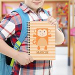 Personalized Cute Cartoon Dog Cat Animal A5 Spiral Stripes Notebook with 120 Lined Pages and Name Birthday Back to School Gift for Kids
