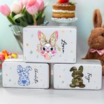 Boîte à biscuits en métal alimentaire avec nom Cadeau de Pâques personnalisé pour garçons filles