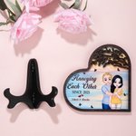 Personalizado Better Together Pareja Placa de madera en forma de corazón con nombres Decoración de escritorio Aniversario San Valentín Regalo para pareja