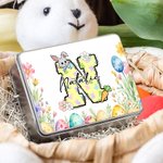Boîte à biscuits en fer blanc personnalisée avec nom Cadeau d'anniversaire de Pâques pour les enfants