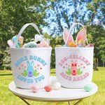 Personalisierte niedliche Herz Hase Ostereier Korb mit Namen Ostern Party Geburtstag Geschenk für Kinder