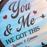 Personalizado Better Together Pareja Placa de madera en forma de corazón con nombres Decoración de escritorio Aniversario San Valentín Regalo para pareja