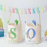Personalised Happy Easter Egg Hunt Basket Treat Sweets Chocolate Bunny Rabbit Gift Bag for Kids