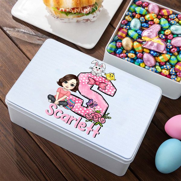 Boîte à biscuits personnalisée avec nom pour Pâques Cadeau d'anniversaire pour les enfants
