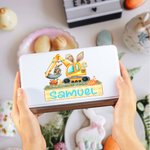 Boîte à biscuits en métal de qualité alimentaire avec nom Cadeau de Pâques pour la famille et les amis