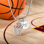 Collana con ciondolo in cristallo stereoscopico personalizzata con nome e numero incisi regalo per appassionati di basket