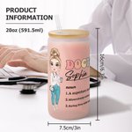 Taza de vidrio esmerilado con tapa y pajita personalizada de 20 oz con el personaje de dibujos animados de una enfermera o un médico como regalo de cumpleaños diario para el personal médico