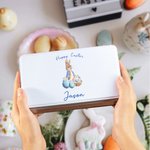 Boîte à biscuits en métal de qualité alimentaire avec nom et texte Cadeau d'anniversaire de Pâques pour la famille et les enfants