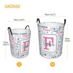 Personalisierter Faltbarer Bunter Initiale Wortwolke Wäsche Aufbewahrungskorb mit Namen Griff Geburtstag Hauseinweihung Geschenk für Jungen Mädchen