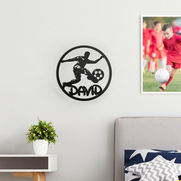 Personalized Multi-Colour 3D Soccer Player Children Room Sign with Name Wall Decoration Team Game Day Birthday Housewarming Gift for Children Teens