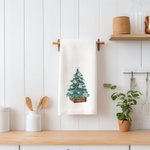 Personalized Christmas Tree 100% Cotton Absorbent Kitchen Waffle Towel with 2-8 Family Names Holiday Gift for Family 9