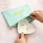 Personalisierte griechischen Buchstaben Herz Trinket Schmuck Schale und Canvas Aufbewahrungstasche Sorority Big Day Geschenk für Schwestern Freunde | Callie × Affinity Licensing