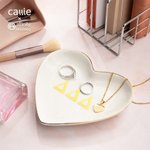 Personalisierte griechischen Buchstaben Herz Trinket Schmuck Schale und Canvas Aufbewahrungstasche Sorority Big Day Geschenk für Schwestern Freunde | Callie × Affinity Licensing