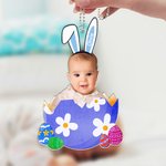 Personalisiertes Foto Osterei Ornament mit Namen Schlüsselanhänger Autozubehör Ostergeschenk für Familie