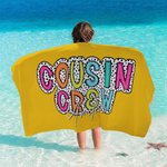 Personnalisé Fashion Dalmatian Dots Cousin Crew Quick Dry Oversized Beach Towel with Name Summer Travel Essential Beach Party Gift for Family Kids