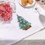Personalized Christmas Tree 100% Cotton Absorbent Kitchen Waffle Towel with 2-8 Family Names Holiday Gift for Family 8
