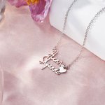 Personligt halsband med 2 namn Födelsedag Alla hjärtans dag Jubileumspresent för kvinnor