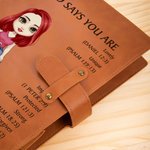 Personalized God Says You Are Cartoon Character A5 Leather Notebook Cover with 50 Pages Paper and Name Birthday Baptism Gift for Christian