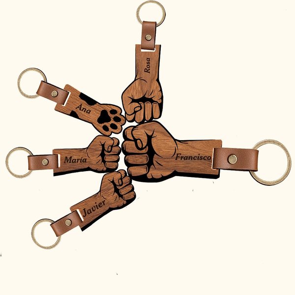 Llavero personalizado con puños regalo para el Día del Padre