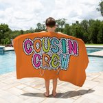 Personnalisé Fashion Dalmatian Dots Cousin Crew Quick Dry Oversized Beach Towel with Name Summer Travel Essential Beach Party Gift for Family Kids
