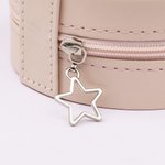 Personalized Fashion Cartoon Girl Portable Leather Jewelry Box with Floral Birthstone and Name Travel Essentials Birthday Gift for Women Girls