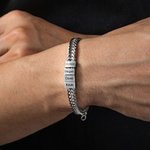 Gepersonaliseerde Gegraveerde 1-12 Naam Blokken Armband Minimalistische Mannen Sieraden Verjaardag Vaderdag Cadeau voor Papa Opa