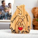 Puzzle di famiglia in legno personalizzabile con 2-8 nomi e cuore rosso decorazione da scrivania regalo per famiglia