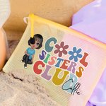 Personalizzato Cool Sister Club Cartoon Character Borsa da spiaggia impermeabile con nome Compleanno Matrimonio Festa in spiaggia regalo per lei