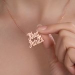 Personligt halsband med 2 namn Födelsedag Alla hjärtans dag Jubileumspresent för kvinnor