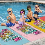 Personnalisé Fashion Dalmatian Dots Cousin Crew Quick Dry Oversized Beach Towel with Name Summer Travel Essential Beach Party Gift for Family Kids