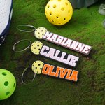 Personalisierte Multicolor 3D gedruckt Name Pickleball Schlüsselanhänger Tasche Tag Geburtstag Sport Geschenk für Pickleball-Liebhaber