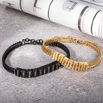 Gepersonaliseerde Gegraveerde 1-12 Naam Blokken Armband Minimalistische Mannen Sieraden Verjaardag Vaderdag Cadeau voor Papa Opa