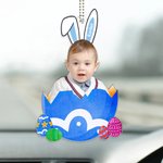 Personalisiertes Foto Osterei Ornament mit Namen Schlüsselanhänger Autozubehör Ostergeschenk für Familie