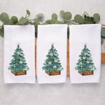 Personalized Christmas Tree 100% Cotton Absorbent Kitchen Waffle Towel with 2-8 Family Names Holiday Gift for Family 6