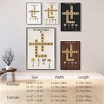 Mots croisés personnalisés Scrabble Puzzle Art Poster encadré Peinture sans cadre avec 2-8 Fleurs de naissance Anniversaire Cadeau de pendaison de crémaillère pour membre de la famille