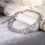 Gepersonaliseerde Gegraveerde 1-12 Naam Blokken Armband Minimalistische Mannen Sieraden Verjaardag Vaderdag Cadeau voor Papa Opa