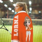 Spersonalizowany koc dla dziewczynki z imieniem i numerem Wielokolorowy prezent urodzinowy dla miłośników piłki z okazji Dnia Dziecka