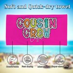 Personnalisé Fashion Dalmatian Dots Cousin Crew Quick Dry Oversized Beach Towel with Name Summer Travel Essential Beach Party Gift for Family Kids