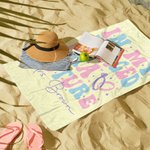 Personalised In My Engaged Era Future Oversized Absorbent Microfiber Beach Towel with Name Beach Essential Engagement Gift for Bride