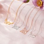 Personligt halsband med 2 namn Födelsedag Alla hjärtans dag Jubileumspresent för kvinnor